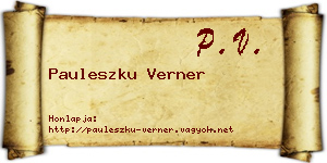 Pauleszku Verner névjegykártya